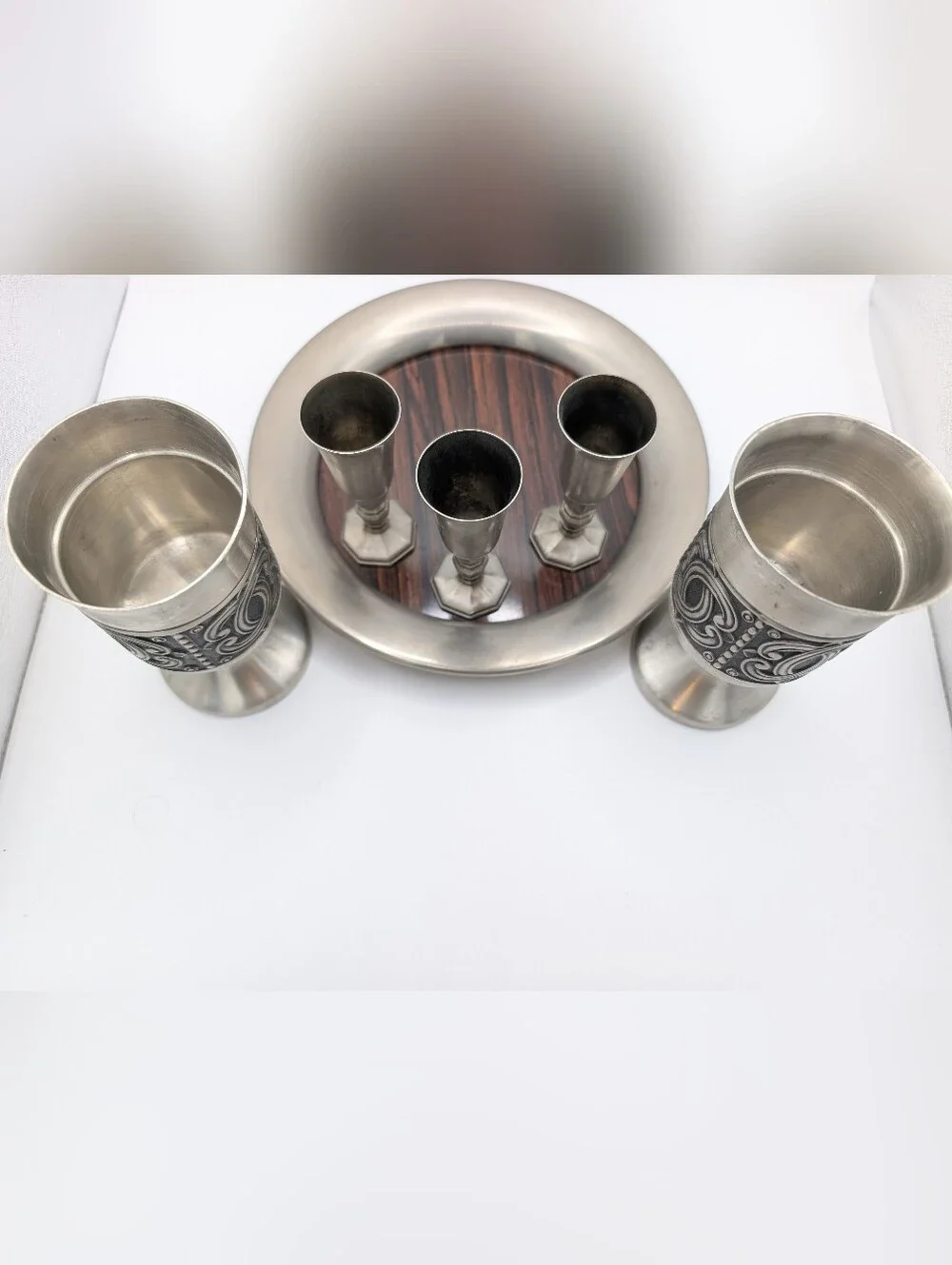 3 Steed Mini Pewter Goblets With Tray And 2 Groenlandica Norway Go let's